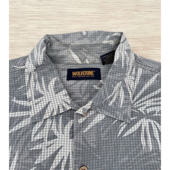 WOLVERINE Casual Button‎ Down Shirt Short Sleeves Floral Men's Green SIZE XL - Picture 3 of 6